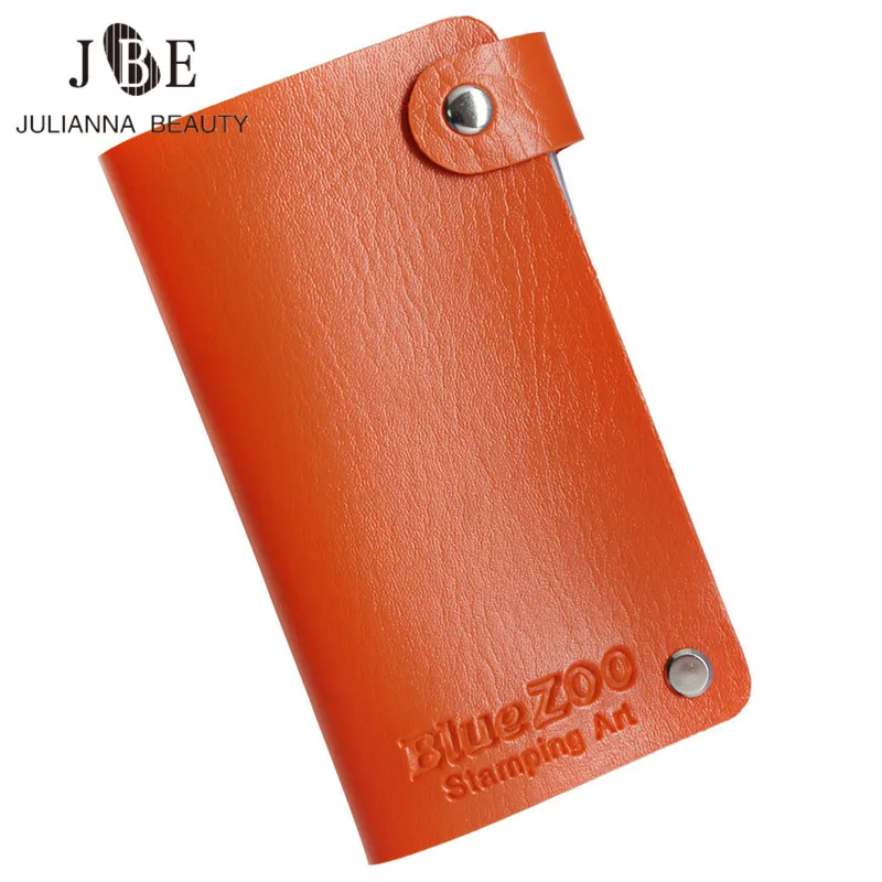24 Slots PU Nail Art Stamping Plates Case Holder Steel Template Leather Bag Folder Template Storage Tools For 6cm*12cm Stencil 3