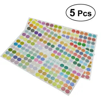 

5Pcs Bottle Labels Rounded Tag Stickers Adhesive Oil Bottle Decals Labels For Essential Oil Bottle