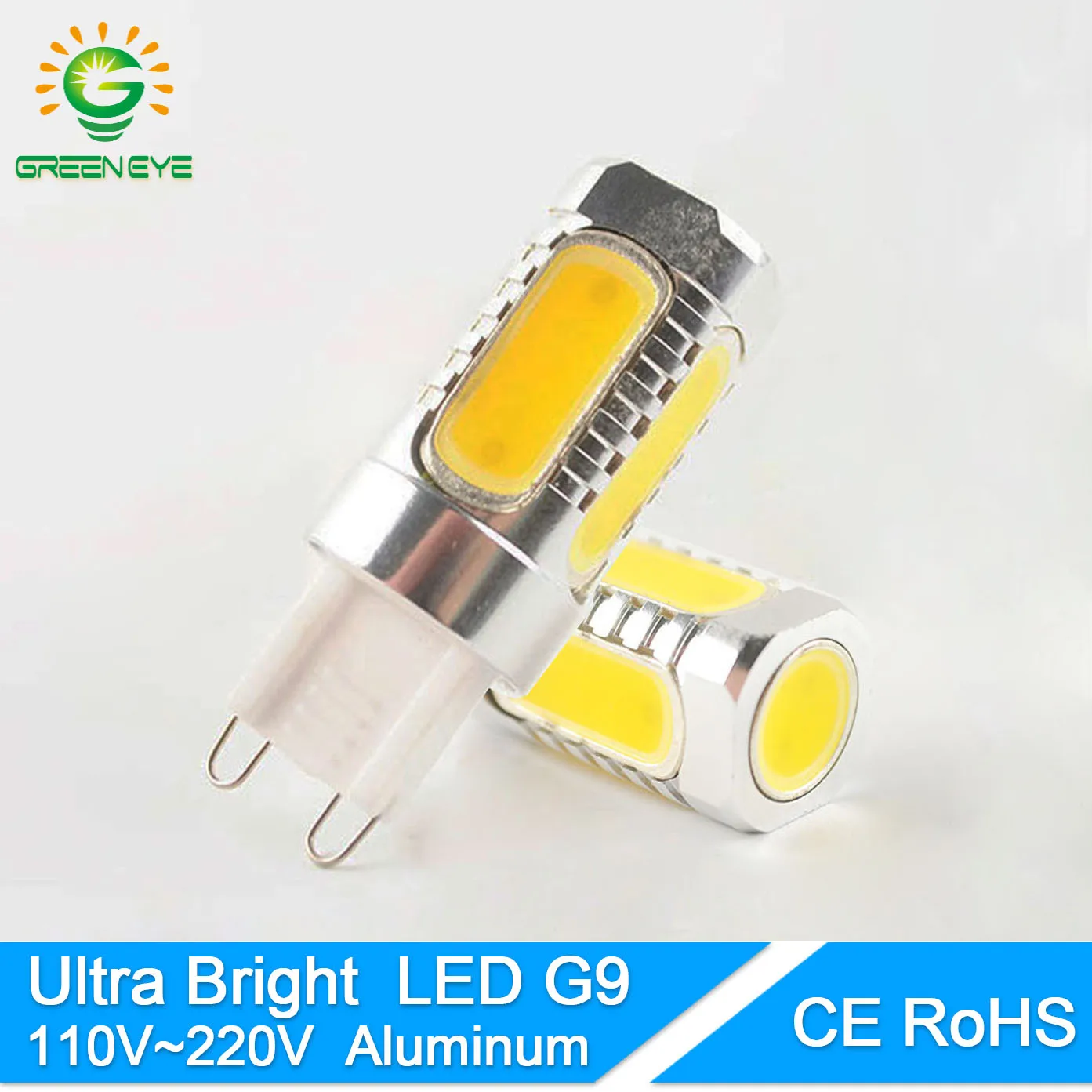 

GreenEye Aluminum G9 LED Light 12W 110V 220V COB LED G9 Lamp Crystal Corn Bulb Droplight Chandelier Spotlight Replace Halogen