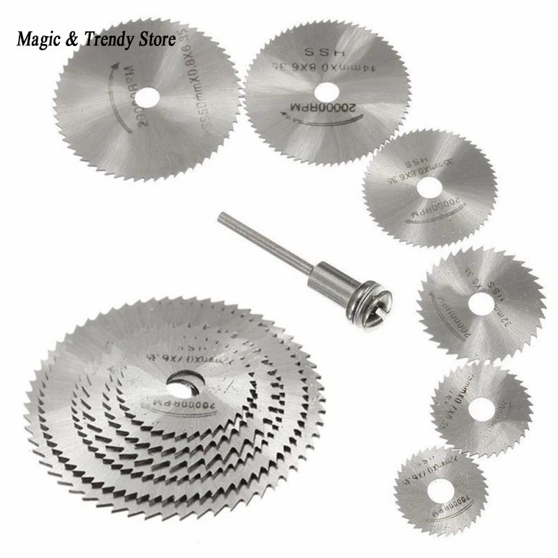  7pcs Mini HSS Circular Saw Blade Rotary Tool For Dremel Metal Cutter Power Tool Wood Cutting Discs 