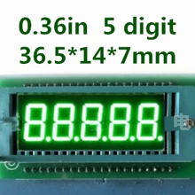 7-сегментный 0,3" 0.36in светодиодный Дисплей чистый зеленый газоразрядный индикатор 0,36 дюймов 5 бит цифровой светодиодной лампой Пластик металлический общий анод