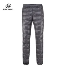 TECTOP зимние мужские уличные походные ветрозащитные сохраняющие тепло пуховые брюки мужские Ультра-светильник дышащие походные лыжные спортивные пуховые брюки