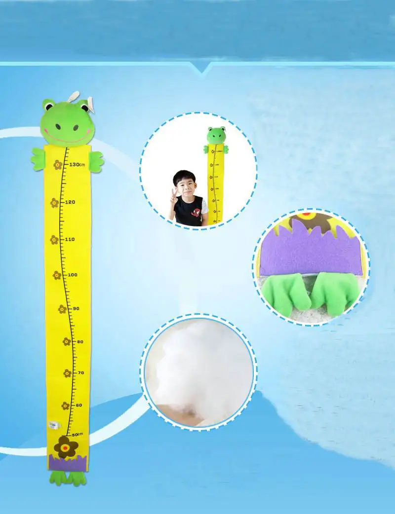 Baby Suspended Cartoon Animal Plush Height Ruler For Children