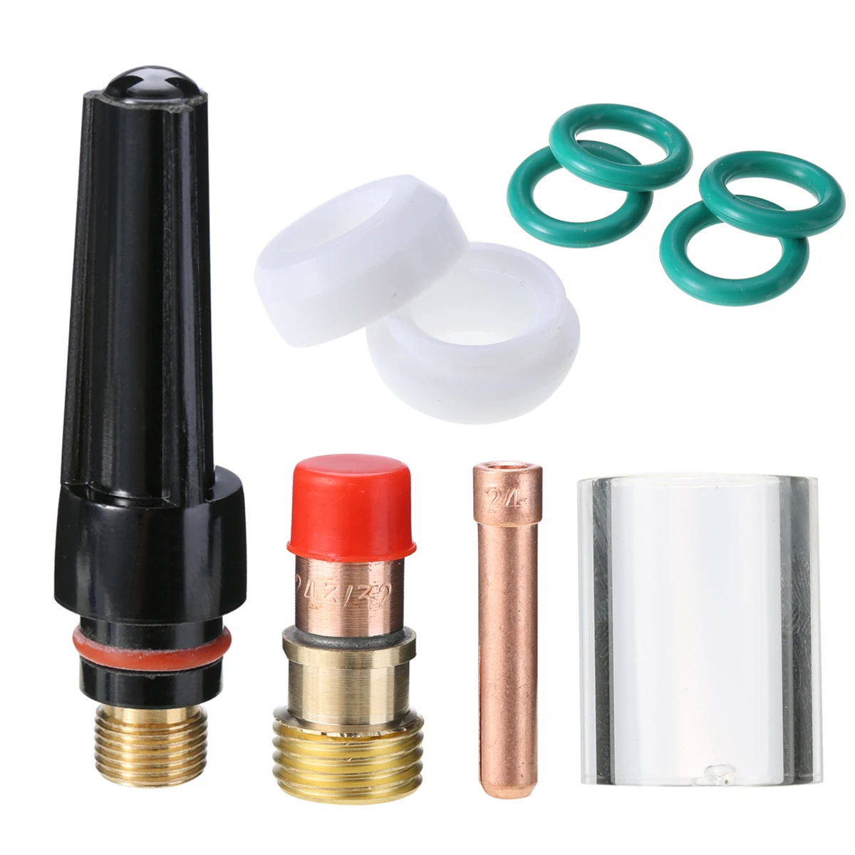 9pcs//Kit WP-17//18//26 TIG Welding Torch Stubby Collets Gas Lens Insulator O-rings