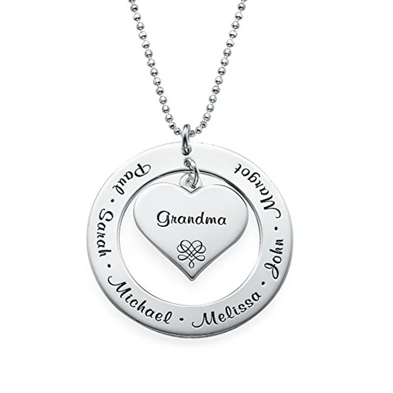 Grandmother / Mother Necklace Personalized Engraving with Names Gift