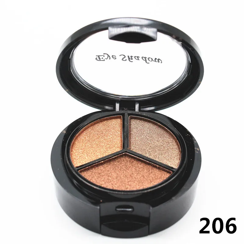 3 цвета Smoky eyeshadow palette Professional glitter eyeshadow shimmer pigment+ кисть+ зеркальный макияж телесные матовые тени для век MOR001