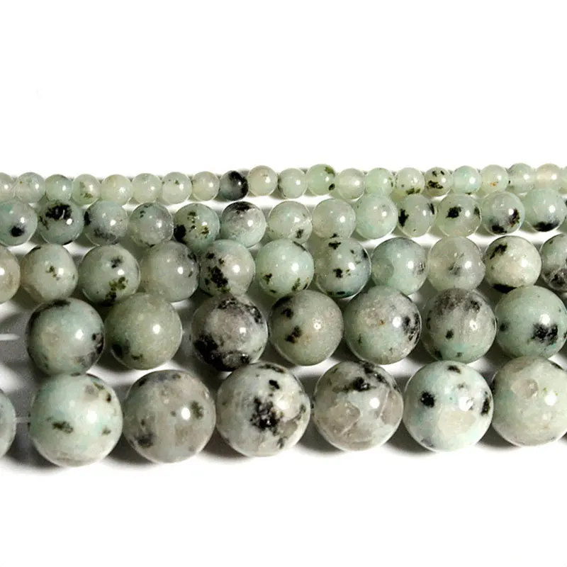 Натуральные Агаты нефрита розовые кварцевые кристаллы аметиста круглые каменные бусины для самостоятельного изготовления ювелирных изделий ожерелье браслет 4-12 мм - Цвет: tian shan jade
