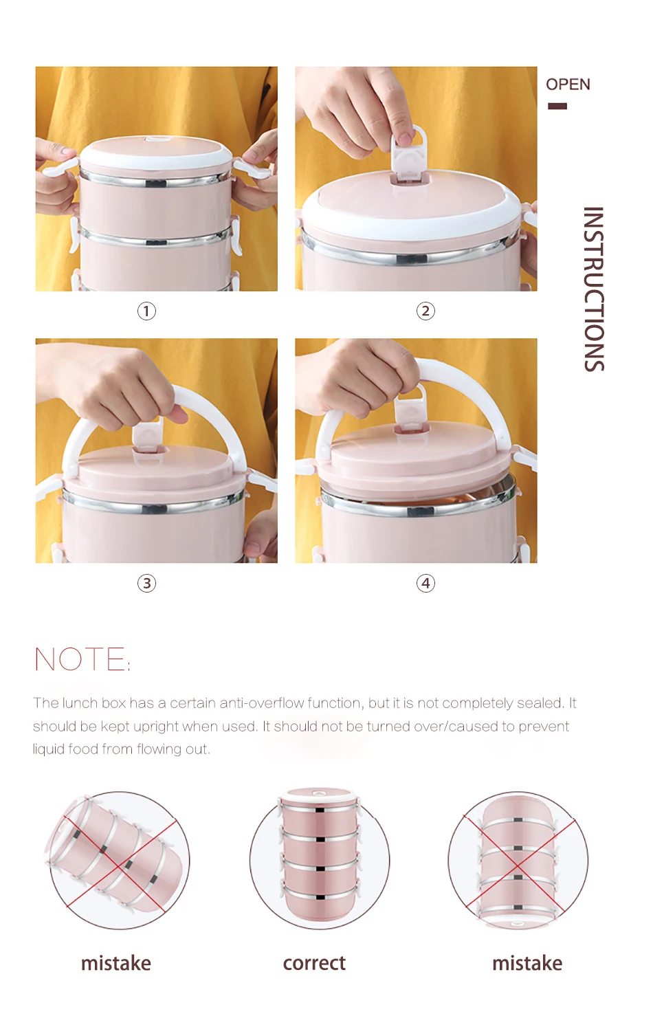 ONEUP Ланч-бокс для детский пищевой контейнер тепловой Bento box с отделениями украшения дома аксессуары кухня японский стиль