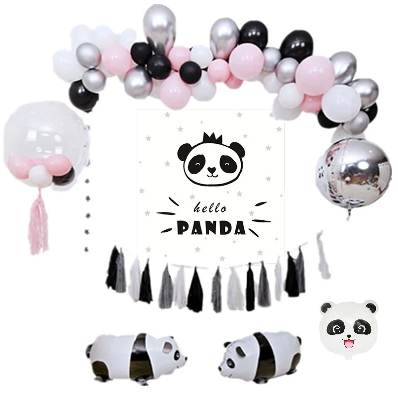 Giant panda party balloons panda bear party balloons garland baby