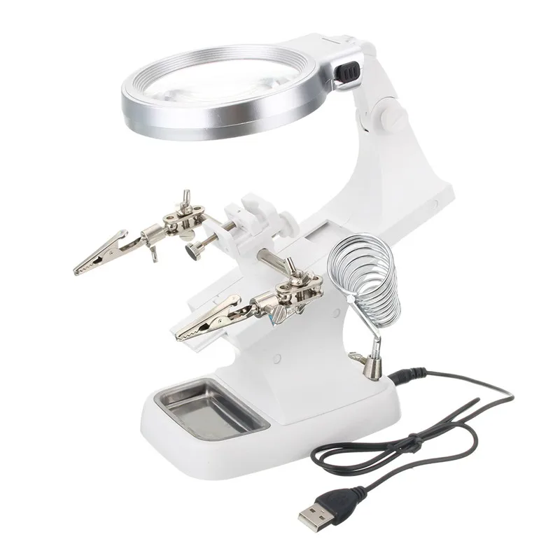 DANIU Multifunctional Welding LED Magnifier Helping Hand Soldering Iron