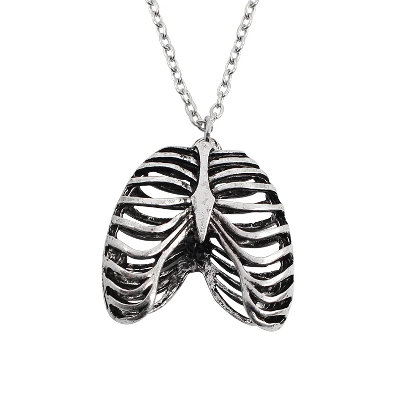 

Fashion Retro Punk Skeleton Skeleton Personality Human Body Squat Pendant Ancient Silver Exaggerated Jewelry Gift