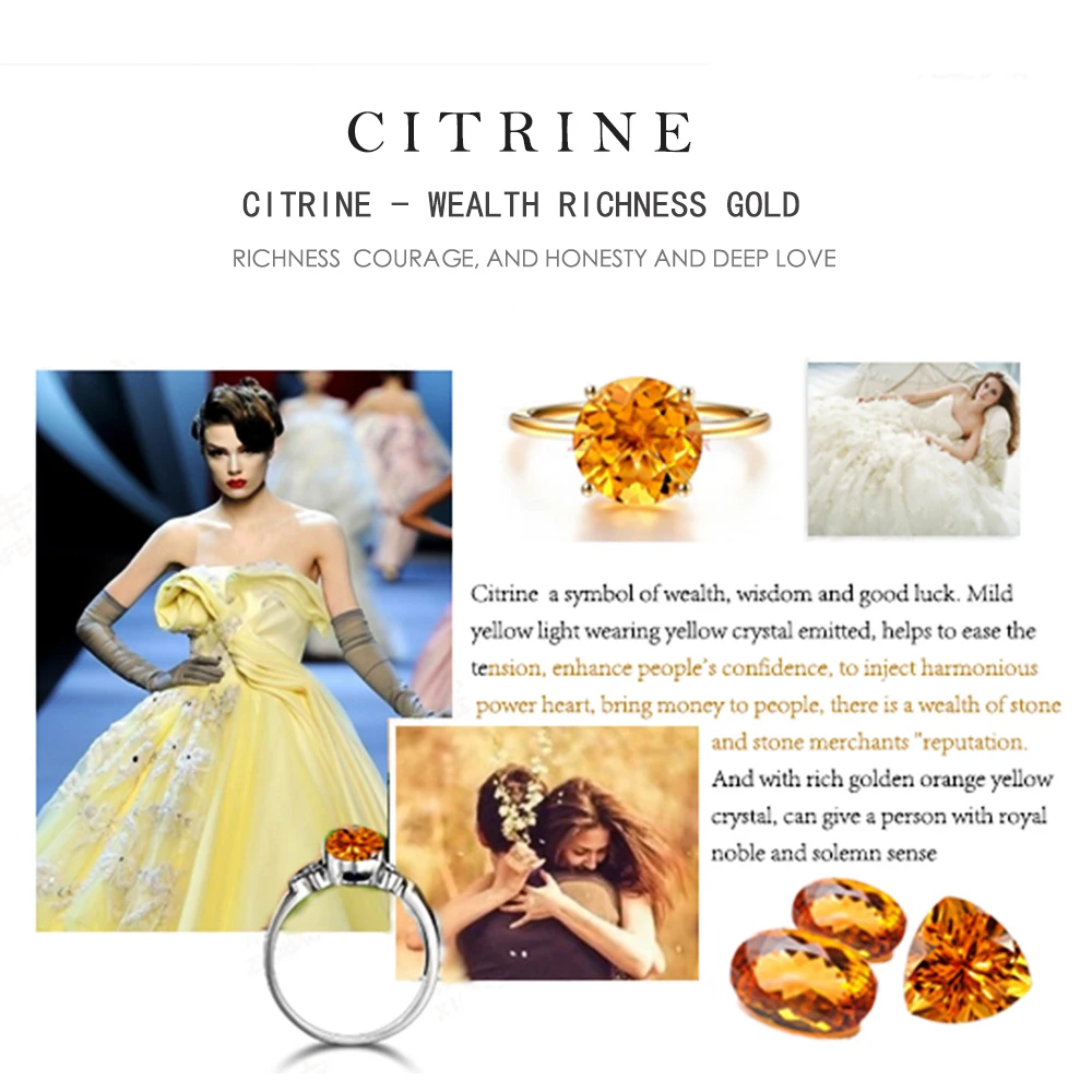 Natural Gemstone Citrine Yellow