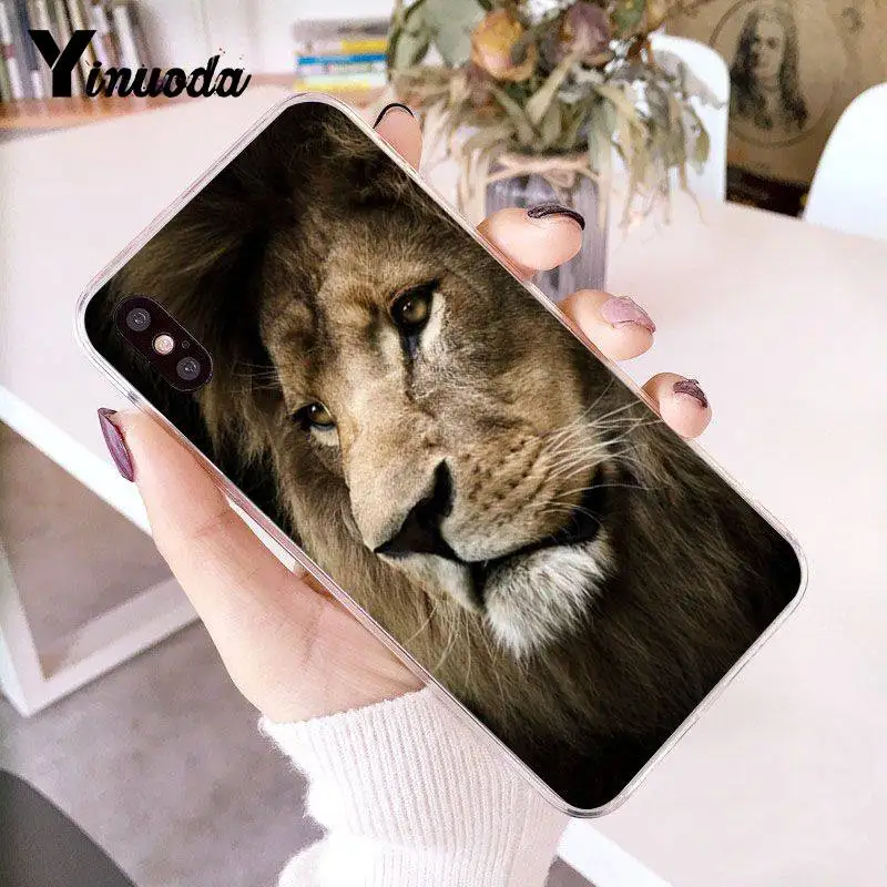 Yinuoda для iPhone 7 6 X Чехол животные Лев Coque Shell Роскошный чехол для телефона для iPhone 8 7 6 6S Plus X 5 5S SE 5C 4 4S чехол - Цвет: 5