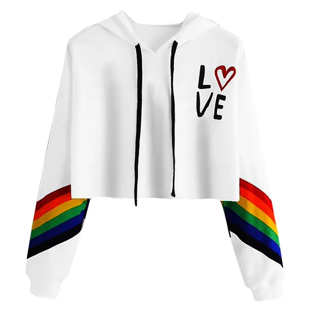 

Women's Long Sleeve Korean pop Hoodie Pullover Rainbow Letter Print Sweatshirt Blouse Tops Blackpink Bts-bangtan Girls L30718