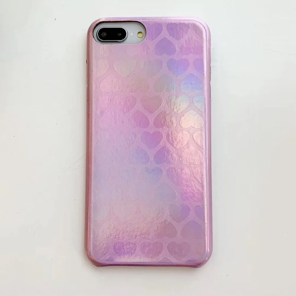 HUANQING Luxury laser love cell phone case For X XR XS Max fashion For iPhone 6 6S 7 7Plus 8 8Plus dream Protective Cover case01