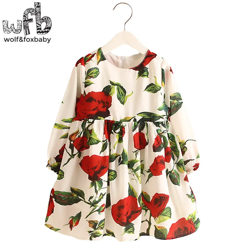 Retail 2 8 Milan Princess Dress Red Rose Flax Long Sleeve Clothing Baby