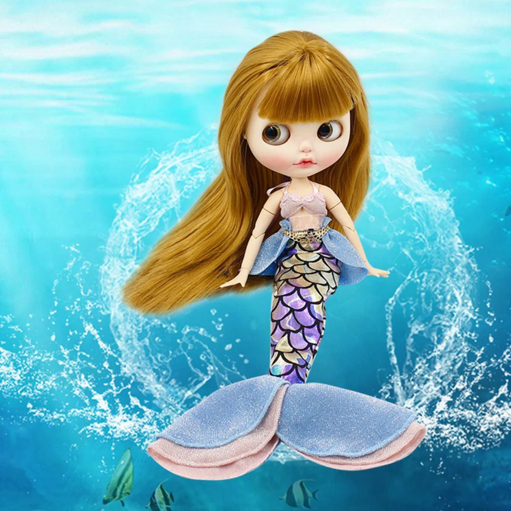 Pretty Doll Braces Mermaid Dolls Dress Bikini Mermaid Dress Skirt Mermaid for 1/6 Girl Doll Accessories Dolls Clothes