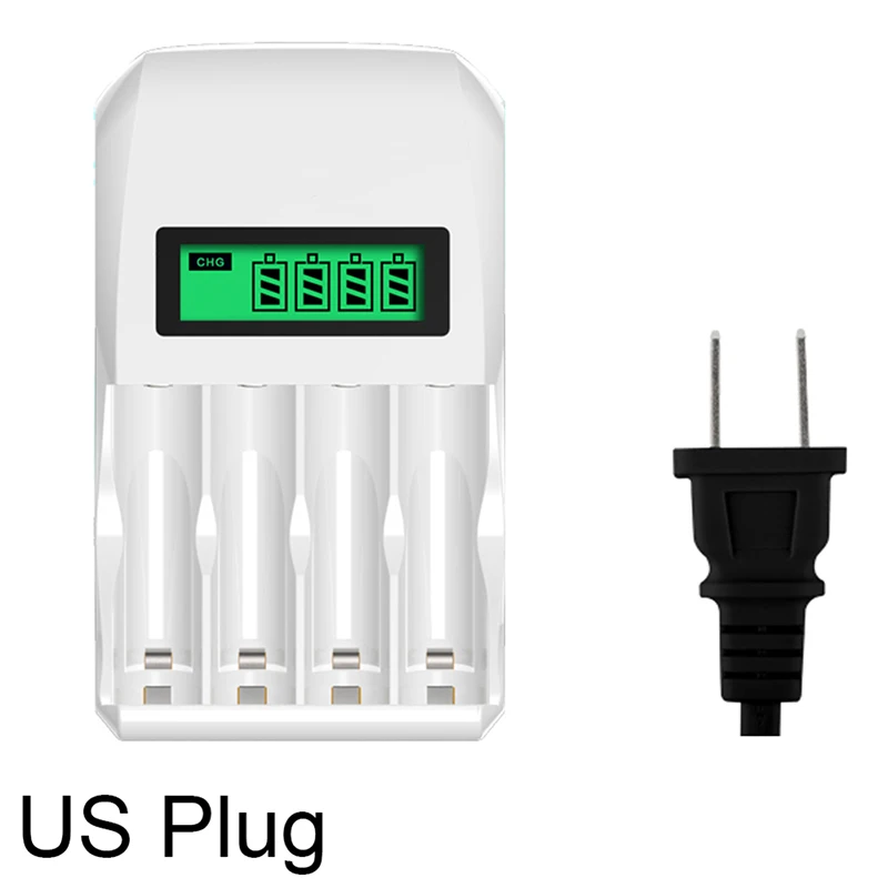 1 шт. EU/UK/US Разъем для AA/AAA Ni-MH/Ni-Cd аккумуляторные батареи умный ЖК-экран 4 слота зарядное устройство