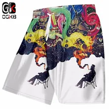 OGBK летние пляжные шорты мужские Смешные печати для человека 3d пот Мужские шорты для купания человек купальные костюмы быстросохнущие Бермуды Шорты 5XL