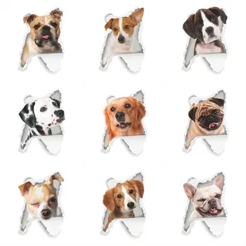 

3D Vivid Dog Wall Hole Stickers For Toilet Bathroom Kids Rooms Decorations Home Decor Wall Refrigerator Car Mural Art Decals