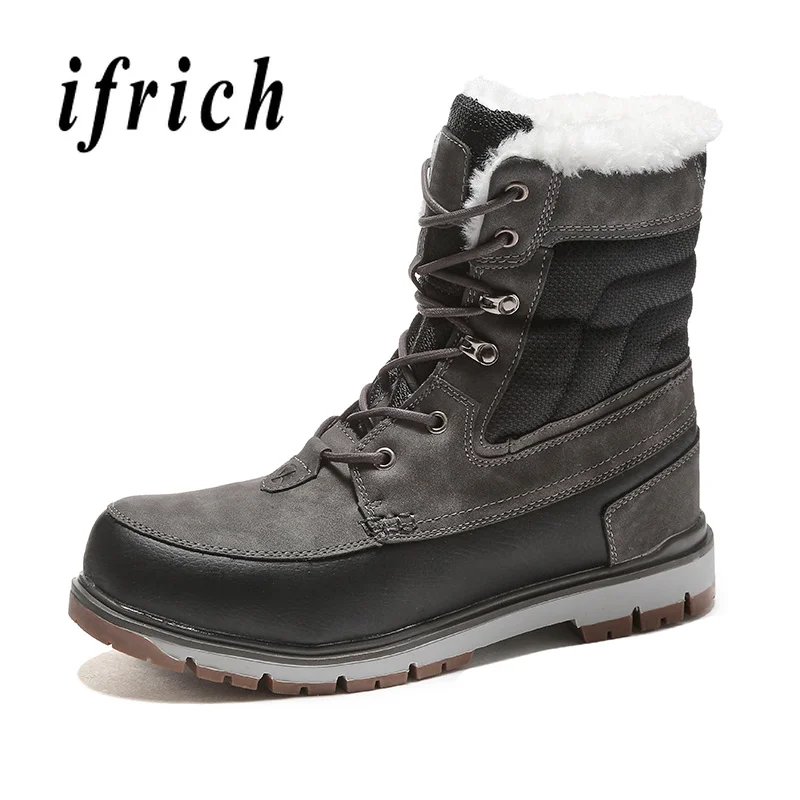 

Designer Brand Snow Boots Men Outdoor Inside Fur Men Combat Boots Winter Warm Casual Male Boots Good Quality Leather Marten Shoe