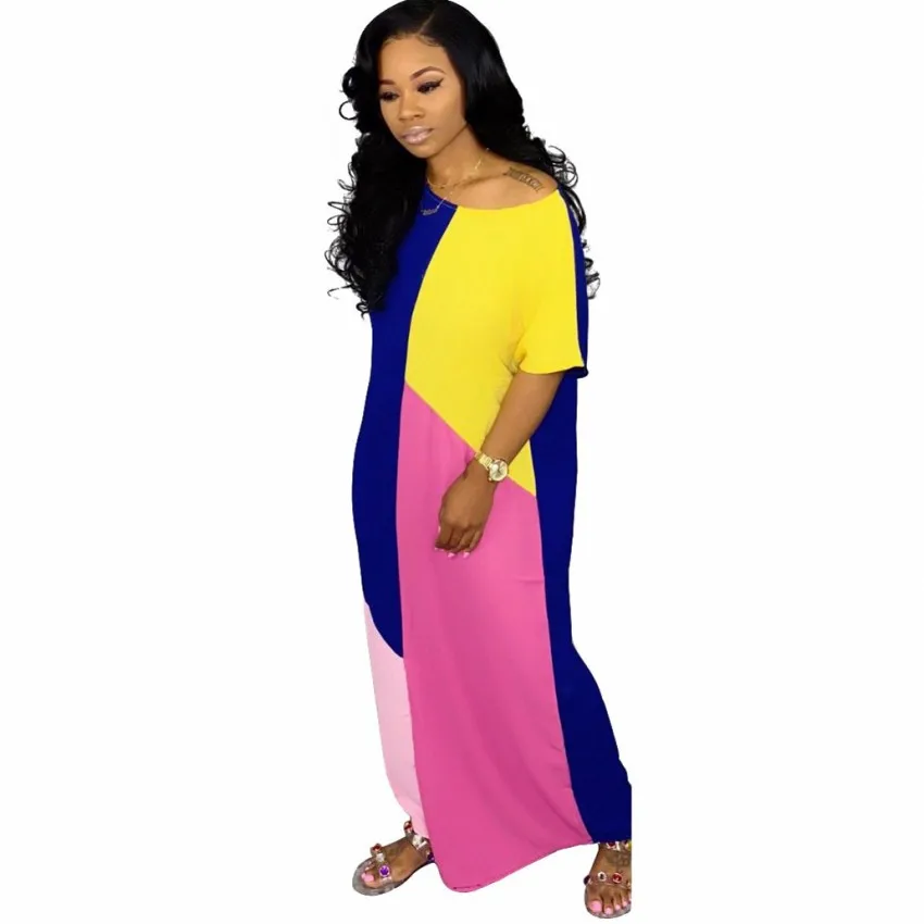 

African Long Maxi Dresses For Women Dashiki Dresses Bazin Riche Traditional African Clothing Short Sleeve Dresses