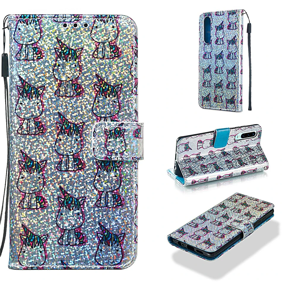Shining Wallet Flip Cases For Huawei P30 Pro P Smart 2019 Mate 20 Lite Y6 2018 Y7 Prime 2019 Honor 10 Lite 7A Pro 8A Cover