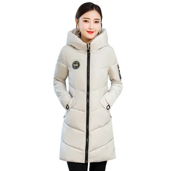 

High end 2020 winter women's cotton jacket new medium long ladies outwear Slim hooded warm parkas down cotton jacket Female