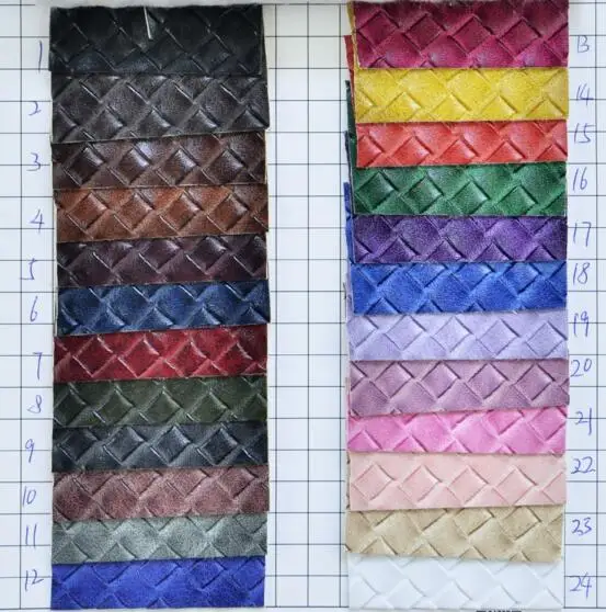 Embossed Leather Weaving Grain Synthetic Leather Faux Leather Fabric PU
