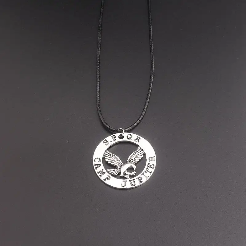

Percy Jackson Camp Jupiter SPQR Necklace Pendant Animal Eagle High Quality Metal Rope Chain Viking Men and Women Necklace Kolye