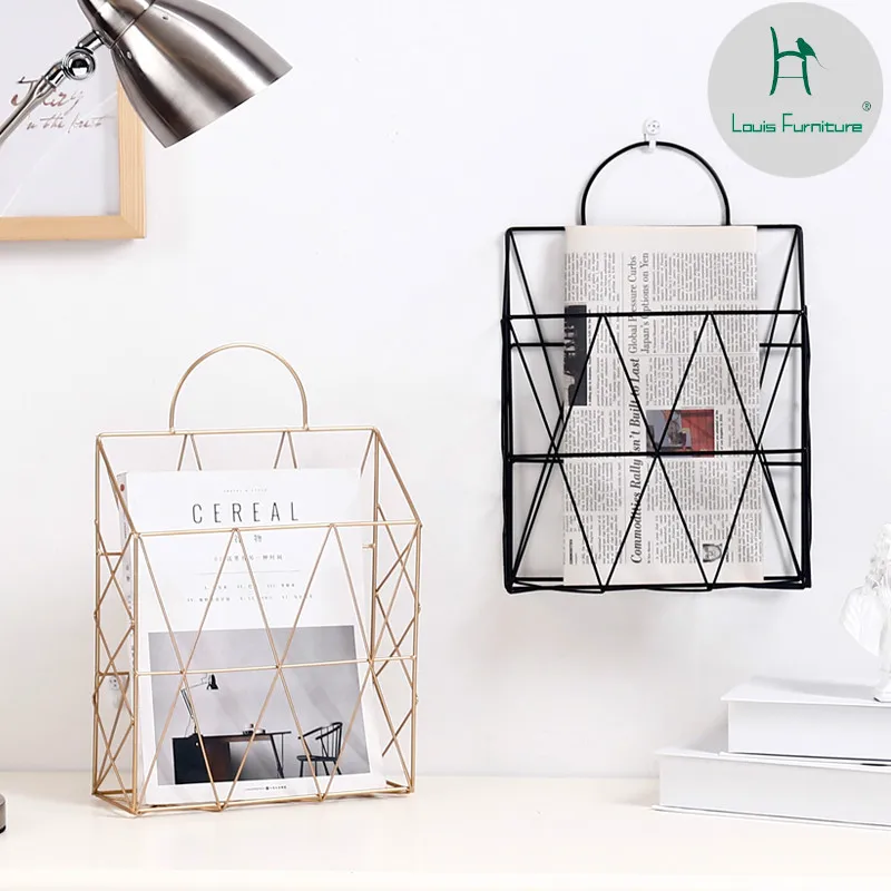 

Louis Fashion Bookcases Iron Art Hanging Wall Mounted Bookshelf
