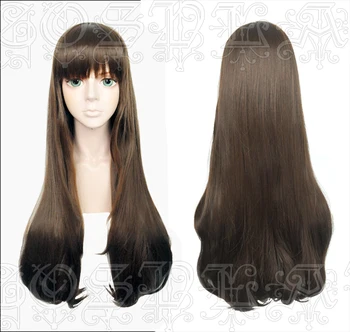 

Anime Pripara Kurosu Aroma Cosplay Wigs 80cm Long Dark Brown Heat Resistant Synthetic Hair Wig + Wig Cap