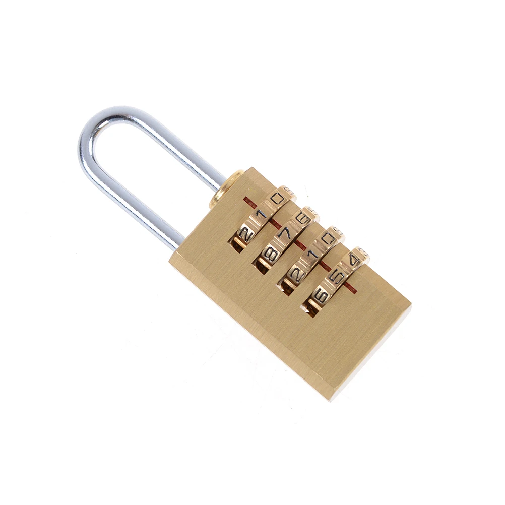 5PCS Portable 4 Digit Brass Secure Combination Lock Password Padlock 