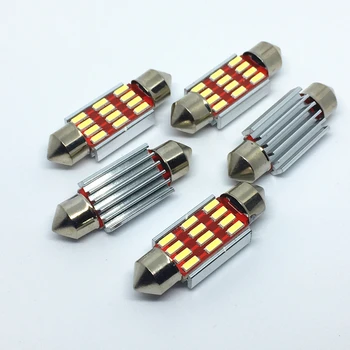 

10pcs 36mm Reading Lights Auto Interior Dome Lamp Reading Bulb White C5W C10W 4014 LED CANBUS Car Festoon Lights