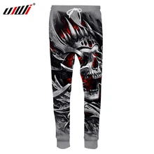 UJWI, новинка, модные мужские/женские повседневные спортивные штаны, 3D принт, ужас, металлический череп, спортивные штаны, Harajuku, длинные штаны