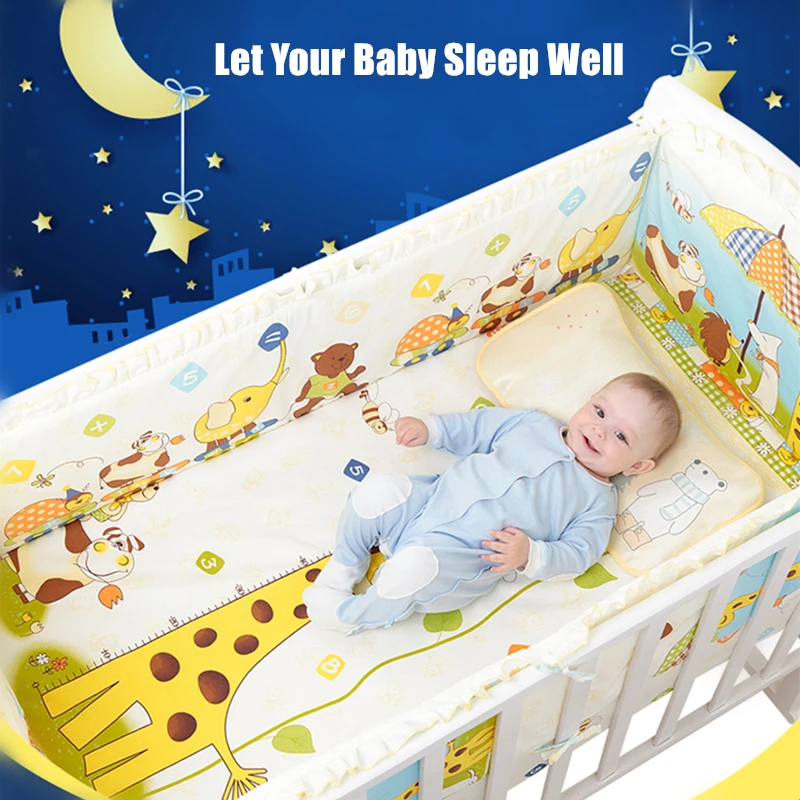 5 шт./компл. хлопок кроватки кровать бампер Детские кроватки Набор новорожденных Safty раздвижная детская кроватка постельное белье