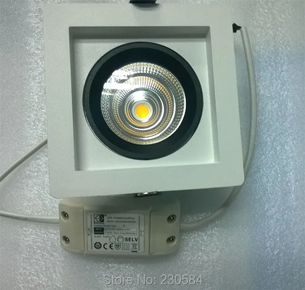 

high ceiling 40w high quality cob imported LED Recessed Flat White Trim Square Downlight Kit cut-hole 170mm in high ceiling