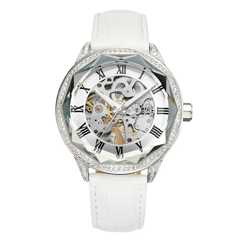 

New Women's Watches Hollow Automatic Mechanical Watch Waterproof Ladies Fashion Watch Top Brand Luxury Silver Clock Reloj Mujer