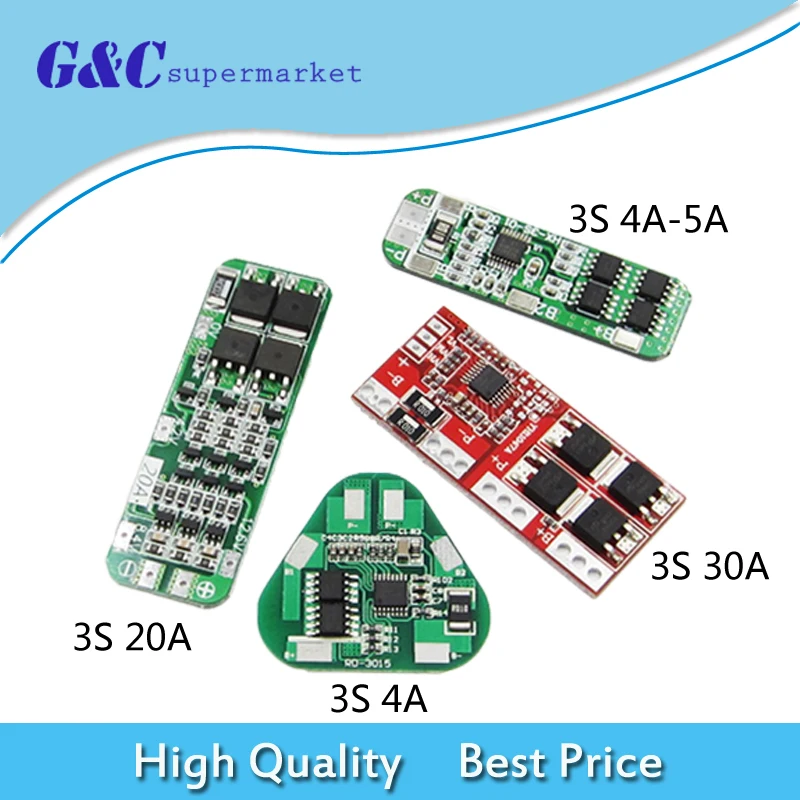 4/5/20/30A 3S 18650 зарядное устройство для литий ионной батареи PCB предохранитель BMS Board