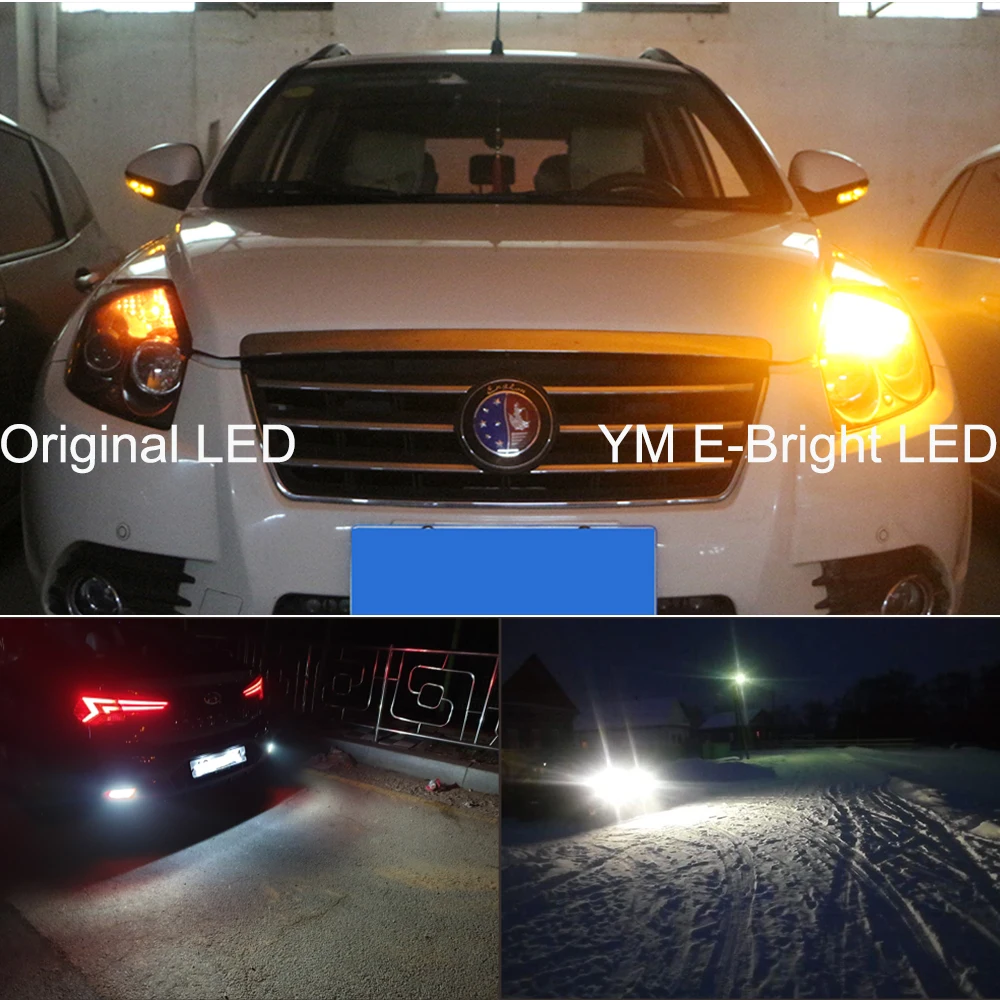 YM E Bright 2 шт. 3157 P27/5 Вт Автомобильный светодиодный Canbus 3014 T25 без ошибок стоп сигнал 12
