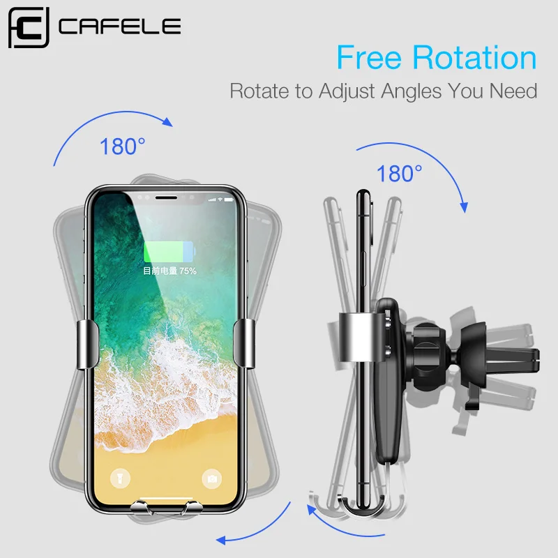 CAFELE 360 Degree Rotation Car Holder Gravity Air Vent Car Phone Holder for iphone Samsung Huawei Xiaomi Protective GPS Holder 