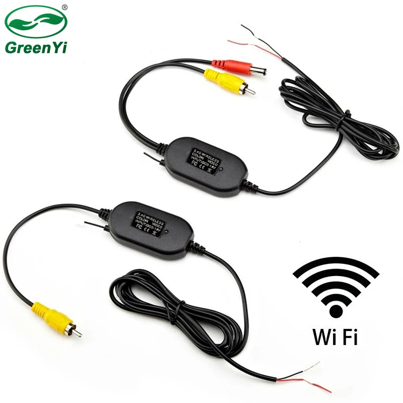 

GreenYi 2.4Ghz Wireless Camera RCA Video Transmitter Kit With Wireless Receiver Kit For Car Rear View Camera and Parking Monitor