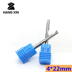 HANGXIN4mm * 22 мм CED Одноместный флейта бит Карбид Гравировка Фрезы дерево режущие инструменты лезвия для резьбы фрезерный МДФ Акриловые ПВХ 2 шт