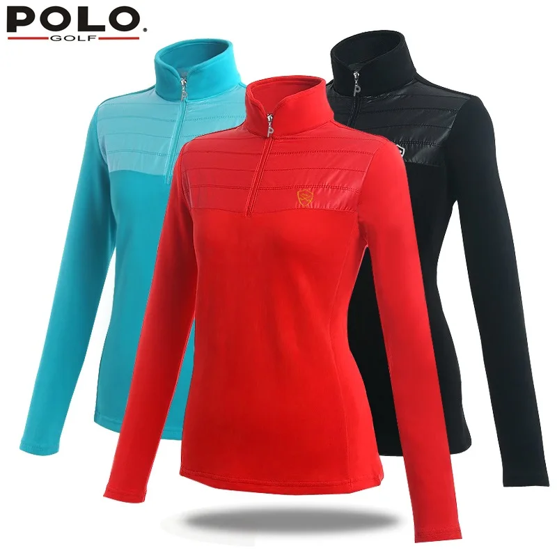 POLO genuine new golf long sleeved cotton shirts women with collar