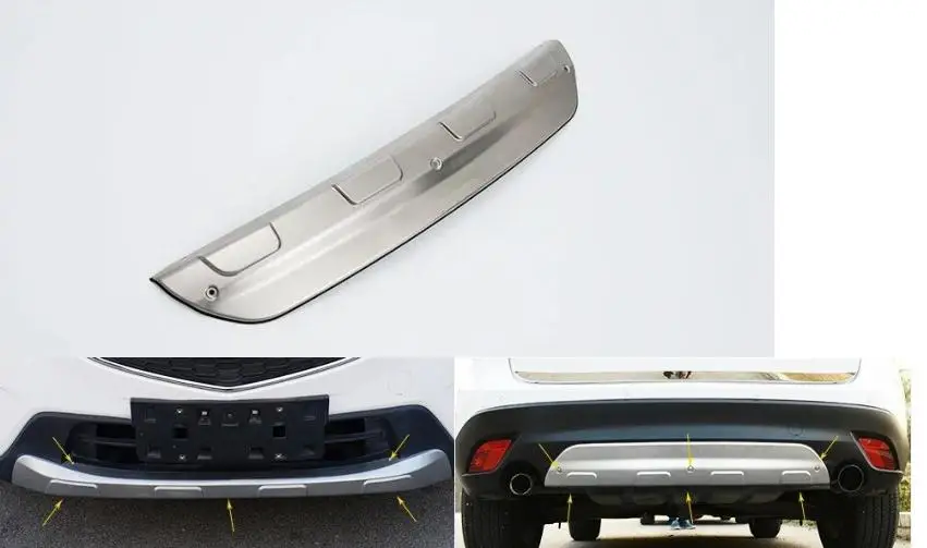 

Car styling 2 pcs Stainless steel front and rear Bumper Protector Skid Plate cover FOR mazda CX-5 CX5 2012 2013 - 2015 2016 year