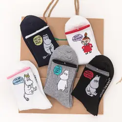 1 пара милых носков с героями мультфильмов; Mumin Moomin lesbies; модные носки с вырезами; Medias Cortas De Mujer; подарок для мамы; Новинка 2019 года