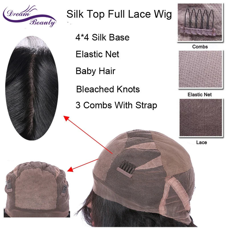 Dream Beauty Brazilian Straight 4x4 Silk Base Wigs With Baby Hair