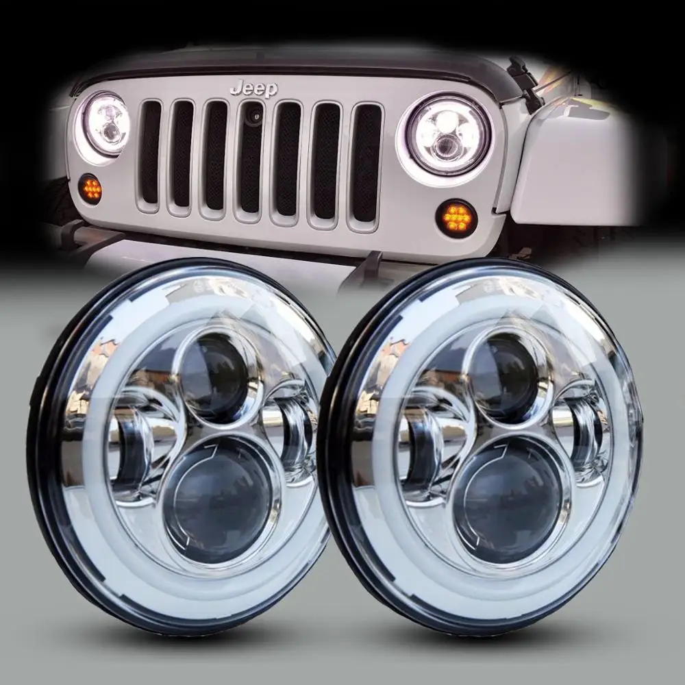 Светодиодные фары дальнего и ближнего света для Jeep Wrangler JK TJ CJ LJ|Фара авто в сборе| |