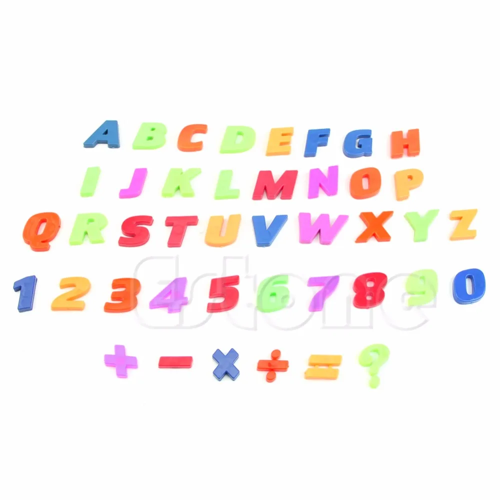 Bébé apprentissage magnétique réfrigérateur lettres chiffres aimants enseignement Alphabet ensemble de 42 outils éducatifs colorés