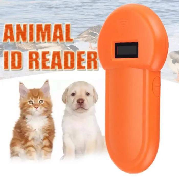 134.2Khz Animal ID Reader LCD Display RFID Portable Pet Microchip Recognition Ear Tag Scanner LE66